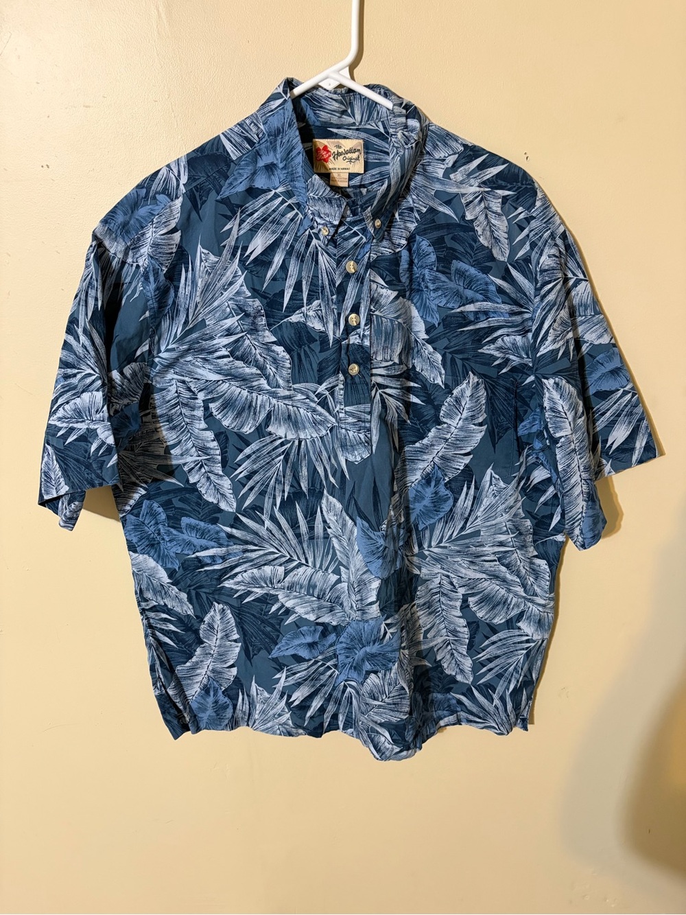The Hawaiian Original Tropical Leaf Short-Sleeve Button-Down Shirt - Blue